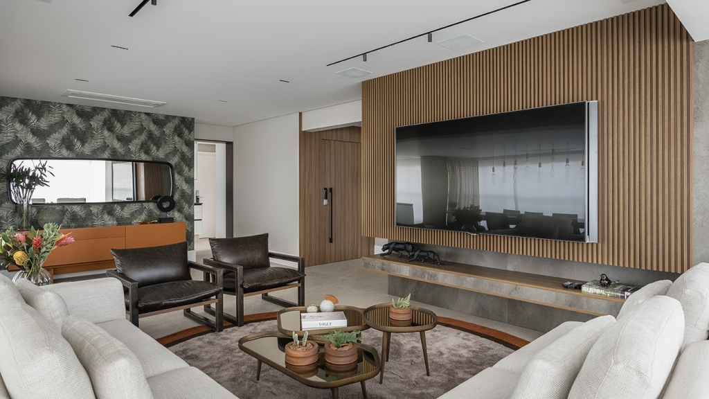 В дизайне квартиры использованы разные MDi поверхности.